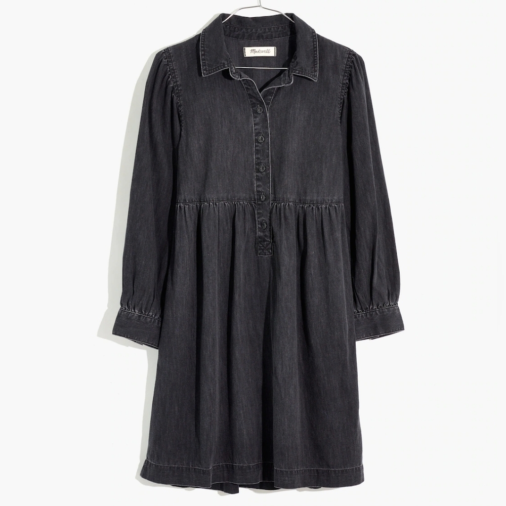 Madewell Black Denim Midi Dress - Picture 5 of 10